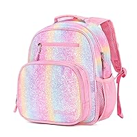 mibasies Toddler Backpack for Girls and Boys 2-4, Preschool Kindergarten Backpack, Cute Kids Backpacks for Girls（Glitter Rainbow）