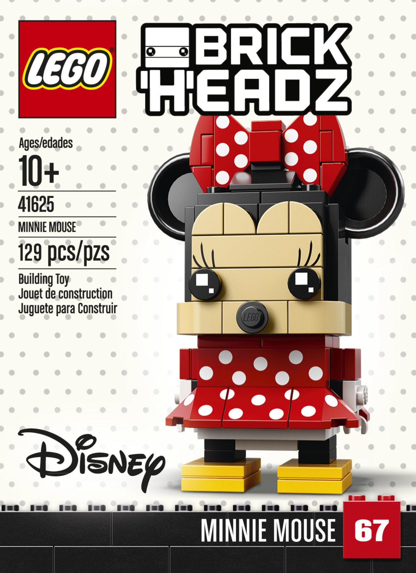 LEGO Brickheadz Minnie Mouse 41625 Building Kit (129 Piece), Multicolor