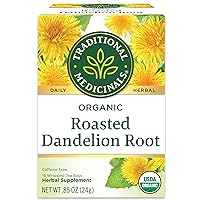 Traditional Medicinals Organic Roasted Dandelion Root Herbal Tea, Supports Healthy Digestion, (Pack of 3) 48 Tea Bags Total