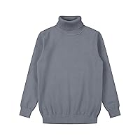 Kids Boys Sweater Turtleneck Knit Pullover Sweater Top Long Sleeve Casual Sweatshirt for Winter