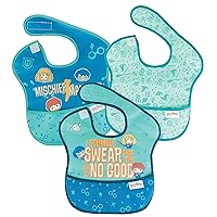 Bumkins Bibs for Girl or Boy, SuperBib Baby and Toddler for 6-24 Months, Essential Must Have for Eating, Feeding, Baby Led Weaning, Mess Saving Waterproof Soft Fabric, 3-pk Harry Potter Mischief