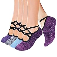 Yoga Socks Non Skid with Grips Barre Pilates Socks for Women Girls