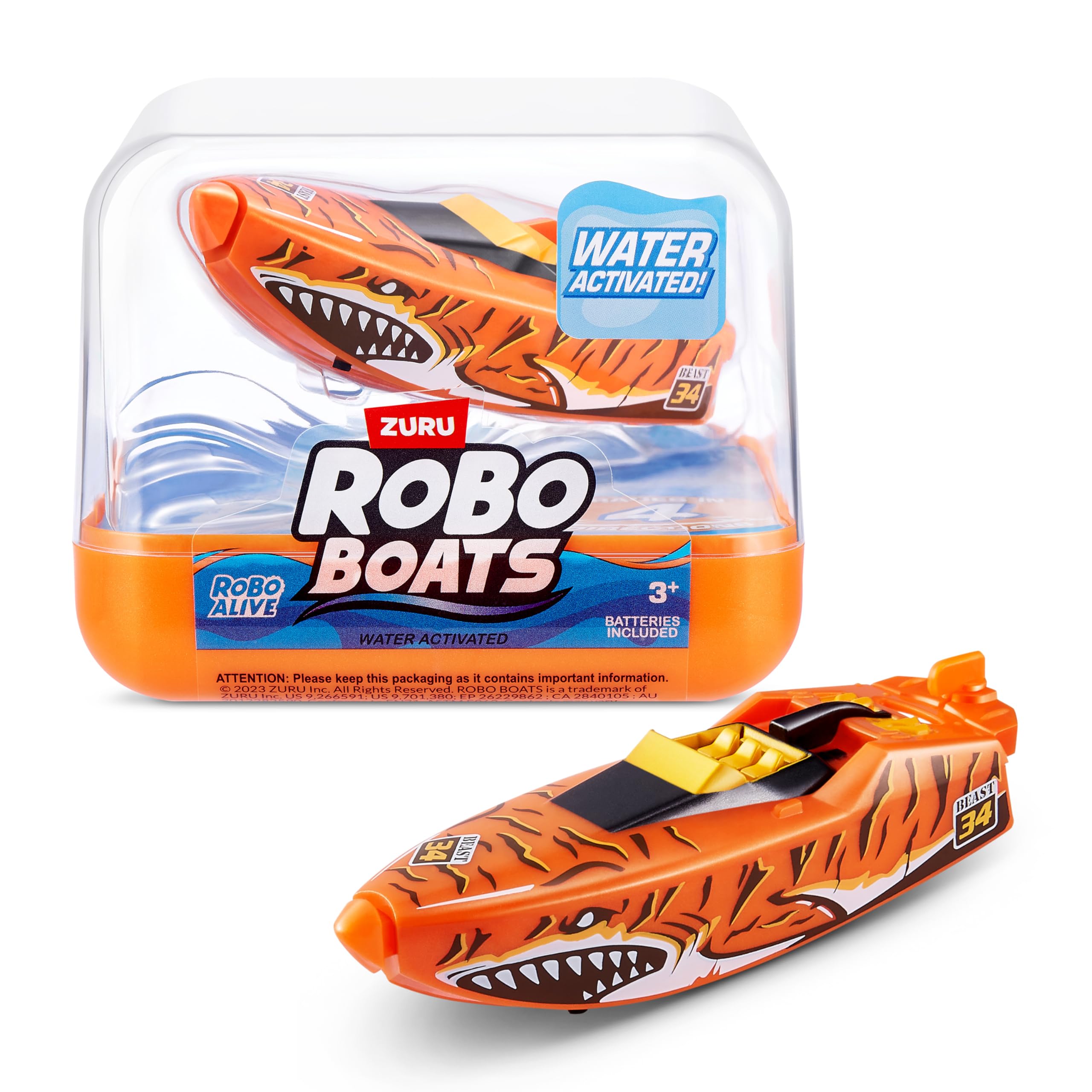 Robo Alive ZURU Robotic Boat-Series 1 2PK(Tiger Shark+Robo Shark)