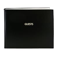 BookFactory Guest Book (120 Pages) / Guest Sign-in Book/Guest Registry/Guestbook - Black Cover, Section Sewn Hardbound, 8 7/8