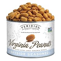 FERIDIES Super Extra Large Bayside Seasoned Virginia Peanuts - 18oz Can