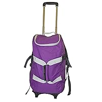 dbest products Smart Backpack, Purple and Grey 4-1 Rolling Backpack Luggage Duffel Gym Bag Removable Dolly Laptop Tablet Pocket