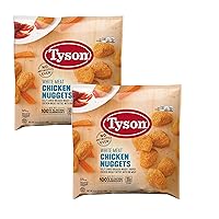 Tyson White Meat Chicken Nuggets | Frozen Fully Cooked Breaded Nuggets, All Natural, 2 Pack (10 Lbs Total) | By Gourmet Kitchn
