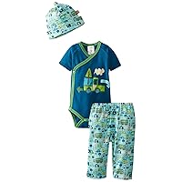 Zutano Baby-Boys Newborn Road Trip Short Sleeve Wrap with Pant and Hat Set