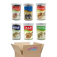 Furikake Rice Seasoning, 6 Staples, Nori Komi, Kimchi, Wasabi, Salmon, Katsuo, Goma, 1 each Flavor