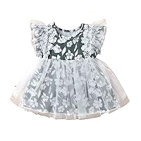 Girls Dresses with Short Sleeves Ruched Patchwork Floral Print Princess Dress Casual Clothes Fall Baby Girl Clothes