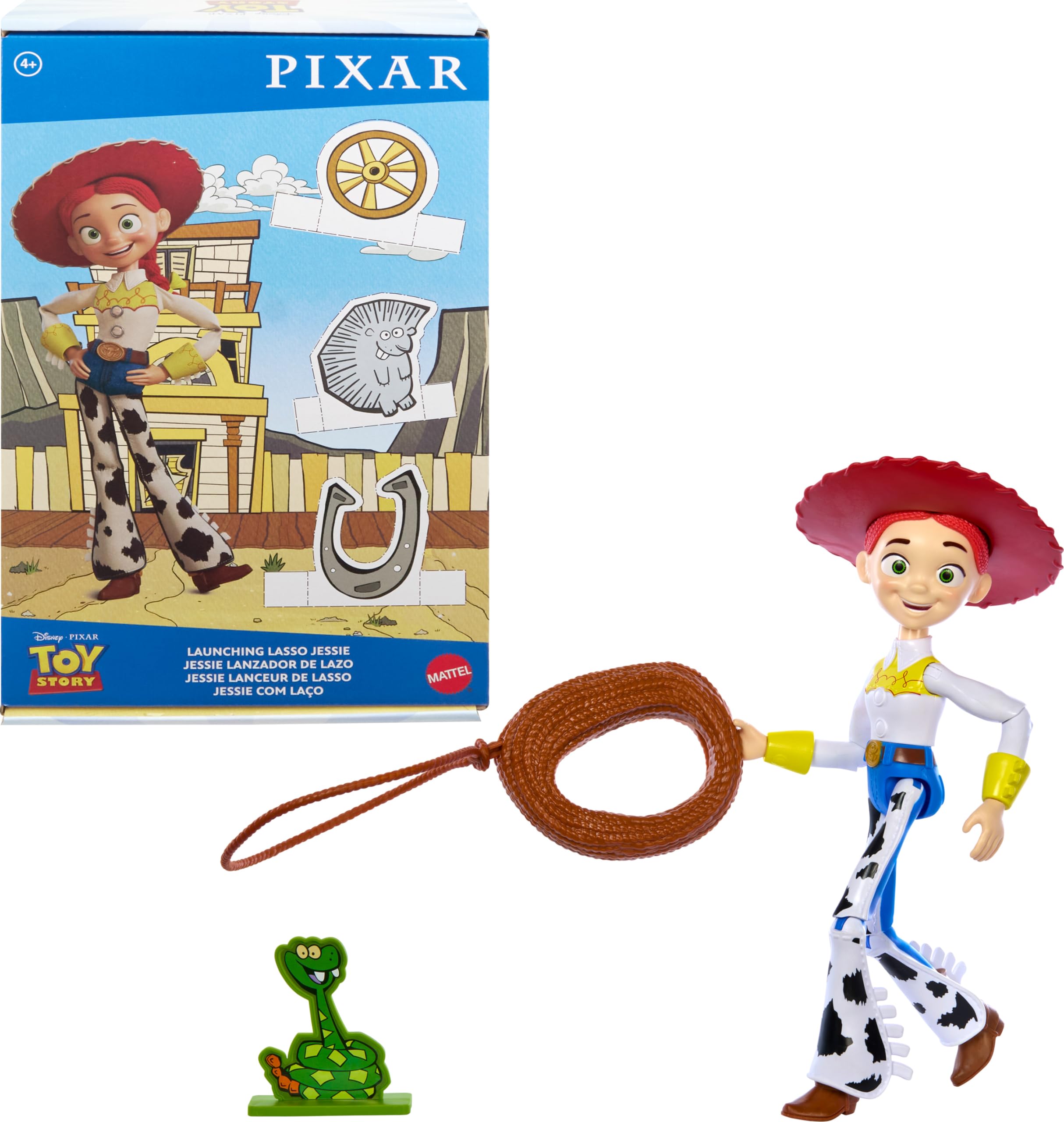 Mattel Disney Pixar Toy Story 12-inch Lasso Jessie Posable Action Figure, Lasso Accessory with Roping Action Doubles as Role Play Accessory