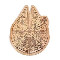 PICNIC TIME Star Wars Millennium Falcon Serving Board, Charcuterie Board Set, Wood Cutting Board, (Parawood)