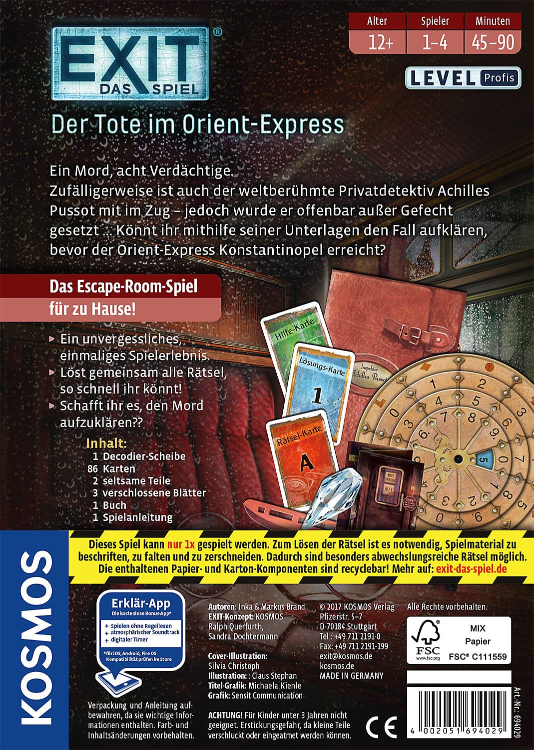 Franckh-Kosmos EXIT - Der Tote im Orient-Express: Exit - Das Spiel für 1-4 Spieler