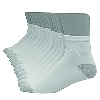 Hanes Men's FreshIQ Cool Comfort Reinforced Ankle Socks, 12-Pair Pack