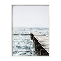 Sylvie White Lake Pier Framed Canvas Wall Art By Amy Peterson, 23x33 White, Charming Lakeside Decor Perfect For Living Room, Bedroom, Bathroom, Or Entryway