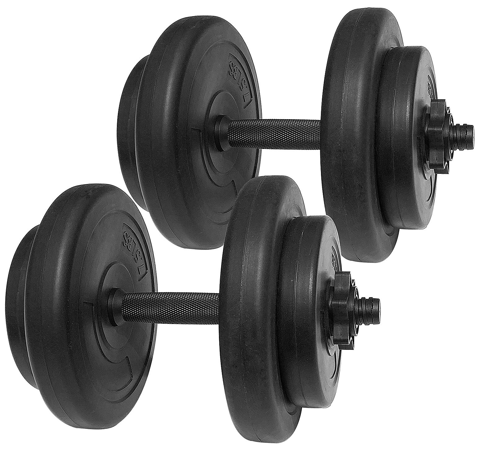 Powergainz Contoured Handle Cast Iron Adjustable Dumbbell Weight Set, 40-Pound Pair, 105-Pound Pair, 200-Pound Pair