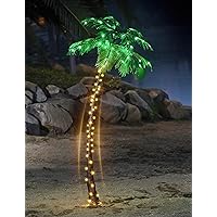 5FT Artificial Lighted Palm Tree, 56LED Lights, Decoration for Home,Party, Christmas, Nativity, Outside Patio