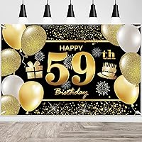 59th Happy Birthday Banner Birthday Decorations for Men Birthday Party Decorations Birthday Backdrop