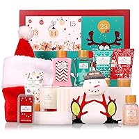 12 Pcs Bath Set of Advent Calendar & 9 Pcs Spa Gift Box for Her