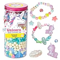 Unicorn Bead Jewelry Jar - Create 40+ DIY Friendship and Unicorn Bracelets for Girls, Arts and Crafts for Kids, Unicorn Gifts for Girls Ages 6-8+
