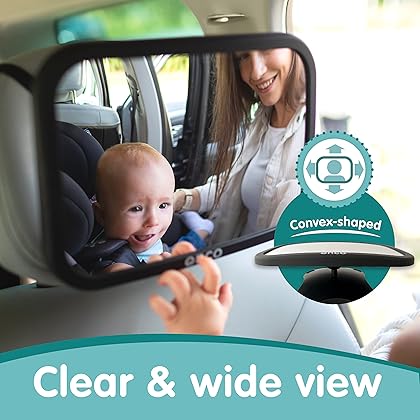 Onco Baby Car Mirror Rear-facing - Platinum Award Winning Car Mirror Baby Rear Facing Seat, Baby Essentials for Newborn, 100% Shatterproof Baby Mirror for Car, 360° Car Seat Mirror Rear Facing Infant