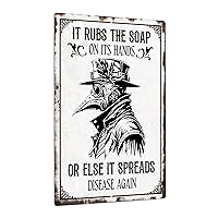 Putuo Decor 1pc Wash Your Hands Vintage Metal Tin Sign, It Rubs the Soap,Wall Art Decor for Home Washroom Bathroom Toilet, 7.8 X 11.8 Inches