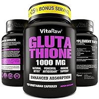 𝗪𝗜𝗡𝗡𝗘𝗥 - 𝗢𝗥𝗚𝗔𝗡𝗜𝗖 1000mg Glutathione for Immune Support - 100mg Absorption Complex - Reduced Glutathione Supplement w/ Alpha Lipoic Acid - Brain Booster, Glowing Skin - Pure L Glutathione