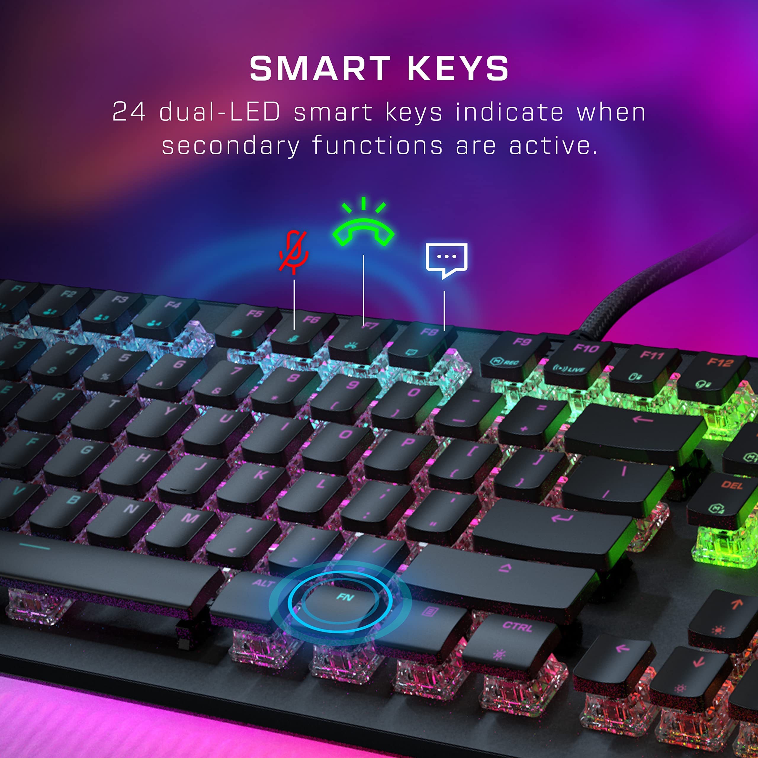 ROCCAT Vulcan II Max – Optical-Mechanical PC Gaming Keyboard – Black & Kone XP Air – Wireless Customizable Ergonomic RGB Gaming Mouse, 4D Wheel – Black
