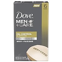Dove Men+Care Body and Face Bar Oil Control 4 oz, 6 Bar