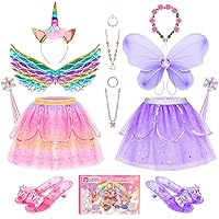 Jeowoqao Kids Dress Up Clothes for Little Girls, Toddler Girls Dress Up Pretend Play Costumes, Girls Dress up Set Toys Gifts for Girls 3-6 Y