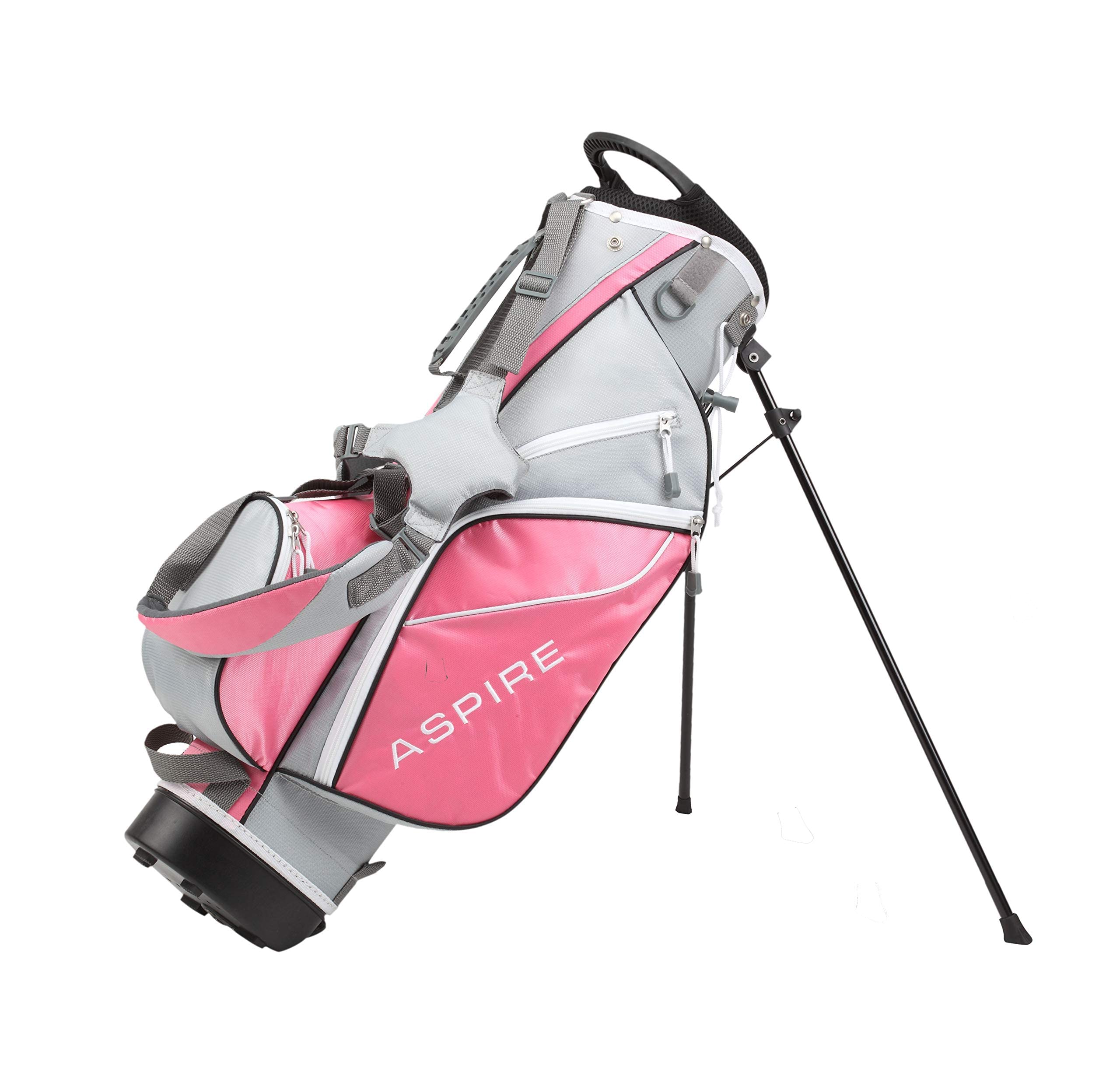 Aspire Junior Plus Complete Golf Club Set for Children, Kids - 5 Age Groups Boys and Girls - Right Hand, Real Girls Junior Golf Bag, Kids Golf Clubs Set