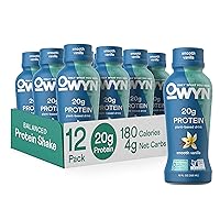 OWYN 100% Vegan Plant-Based Protein Shake, Smooth Vanilla, 12 Pack, with 20g Plant Protein, Omega-3, Prebiotic supplements, Superfoods Greens Blend, Gluten-Free, Soy-Free, Non-GMO
