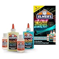 Elmer’s Glow In The Dark Slime Kit, Includes Glow In The Dark Glue (Assorted Colors), Magical Liquid Slime Activator, 4 Count