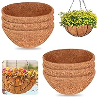 Halatool 6PCS 14 Inch Coco Liner Round Coco Coir Hanging Basket Liners 100% Natural Coconut Liners for Planters Coconut Basket Liners for Flowers Vegetables Indoor Outdoor Plants