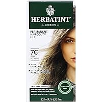 Permanent Haircolor Gel, 7C Ash Blonde, Alcohol Free, Vegan, 100% Grey Coverage - 4.56 oz