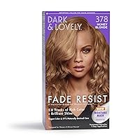 Dark and Lovely Fade Resist Rich Conditioning Hair Color, Permanent Hair Color, Up To 100 percent Gray Coverage, Brilliant Shine with Argan Oil and Vitamin E, Honey Blonde