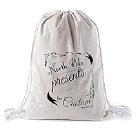 Custom Cotton Bag North Pole Presents from Santa for Kids - Natural CE2725Christmas S43