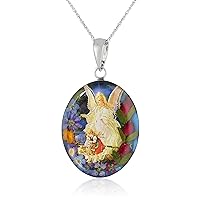 Amazon Essentials Sterling Silver Pressed Flower Pendant Necklace (previously Amazon Collection)