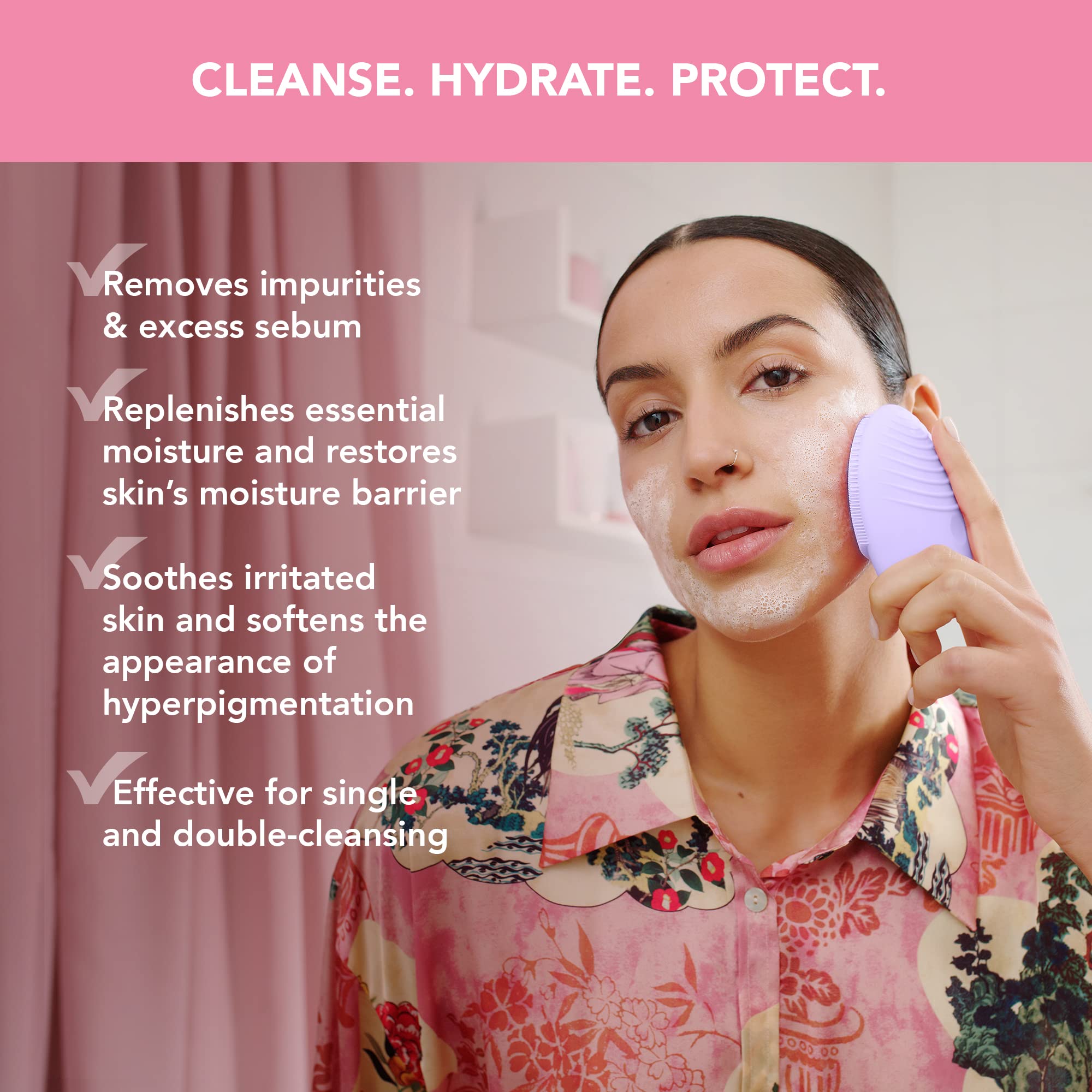 FOREO LUNA Micro-Foam Face Cleanser 2.0 - Face Wash - Pore Minimizer - All Skin Types Facial Cleanser - Travel Size - Vegan - Vitamin E - Facial Skin Care Products - 0.67 fl.oz