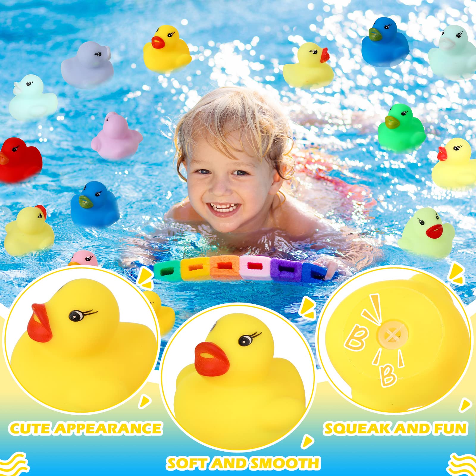 600 Pieces Rubber Duck in Bulk Bath Toys Set Bulk Mini Colorful Ducks Baby Shower Toy Birthday Party Decorations Favors Gift Classroom Summer Beach Pool Activity Carnival Game (600 Pieces)