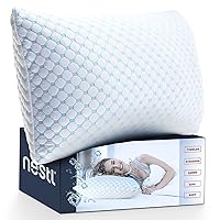 Nestl Coolest Pillow Heat and Moisture Reducing Ice Silk and Gel Infused Memory Foam Pillow. Adjustable, Washable, Breathable - Queen - 18” X 26” - 1 Pack