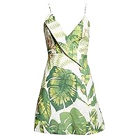 FARM Rio Women's Tropical Forest Button Front Linen Mini Dress