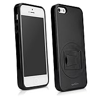 BoxWave Case Compatible with iPhone 5 (Case by BoxWave) - OmniView Case, Hybrid Hard Cover with 360° Rotational Stand for iPhone 5, Apple iPhone 5, SE, 5s - Jet Black