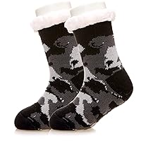 SeeyAN Kids Slipper Socks Fuzzy Socks For Boys Girls Warm Thermal Winter Non Slip Home Socks With Grips
