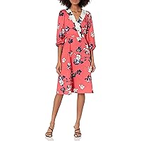Adrianna Papell Women's Etched Blooms Faux Wrap Dress