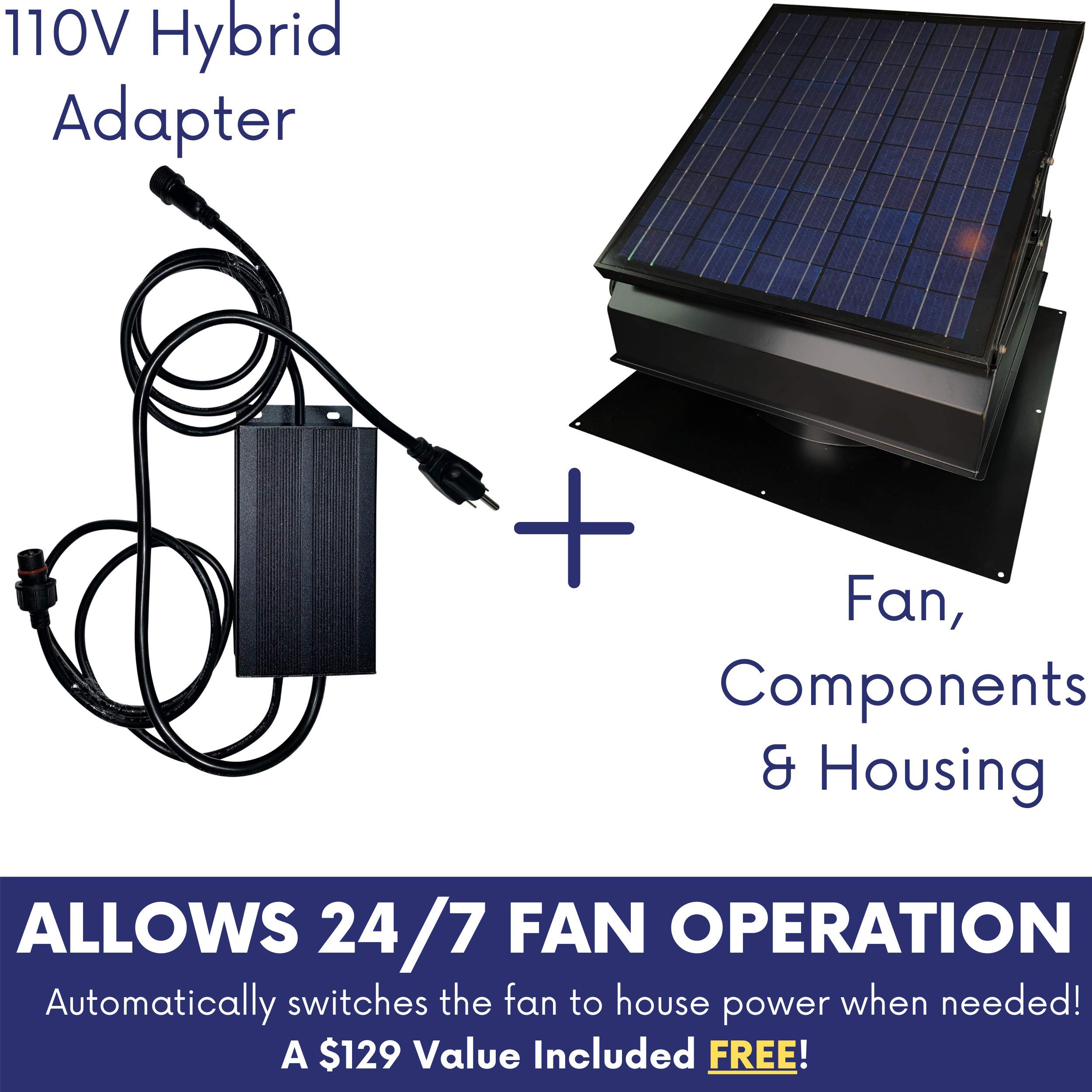 Remington Solar 40 Watt/ 38V Roof Mount Solar Attic Fan with 110V smart adapter