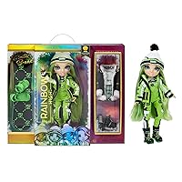Rainbow High Winter Break Jade Hunter – Green Fashion Doll and Playset with 2 Designer Outfits, Snowboard and Accessories, Kids and Collectors, Toy Gift Ages 6 7 8+ to 12