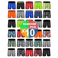 Boys Boxer Briefs Cotton Big Boys Underwear Breathable Soft Mesh Performance Sport Boxers Briefs with Fly 5 Pack 10-12