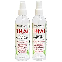Thai Deodorant Stone Crystal Mist Natural Deodorant Spray 8 oz. Bundle, Pack of 2