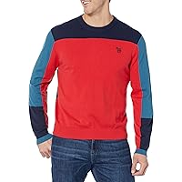 Men's Color Block Creck Neck Sweater